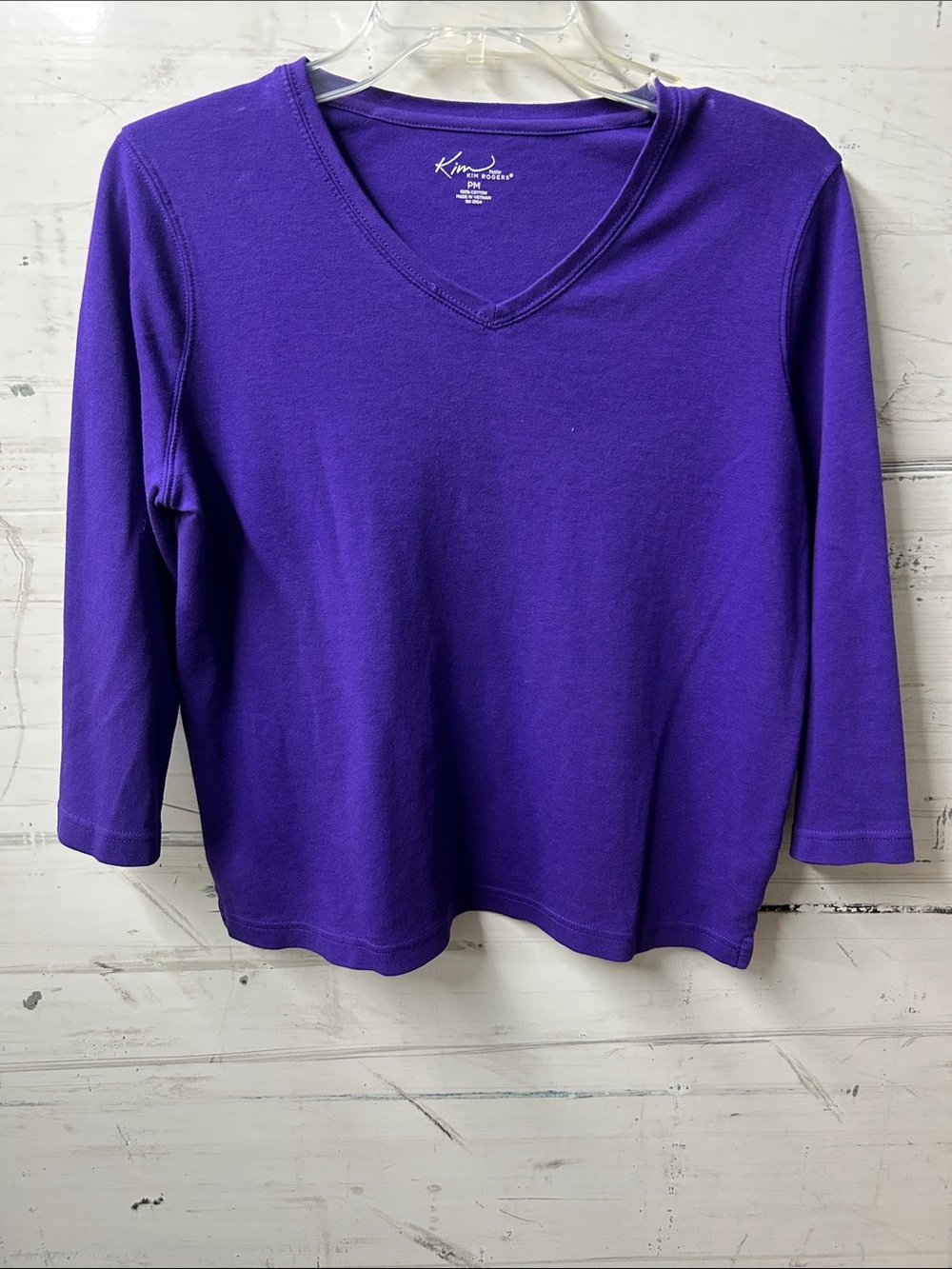 Kim Rogers Purple V-Neck Long Sleeve Tee